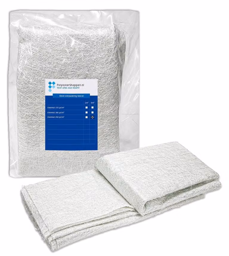 Carta di vetro da 450 g/m², formato 5 m², dimensioni 125x400 cm, adatta per resina poliestere