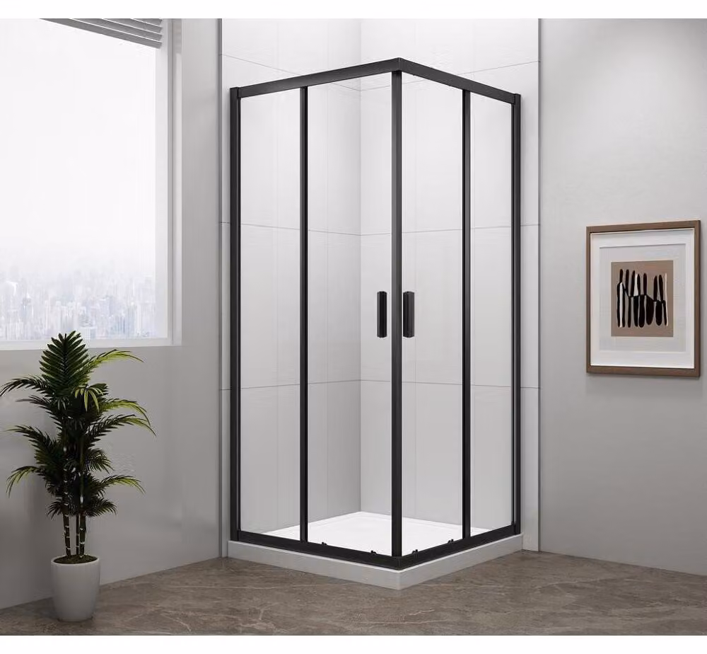 EASY BLACK cabina doccia quadrata 800x800 mm, vetro trasparente