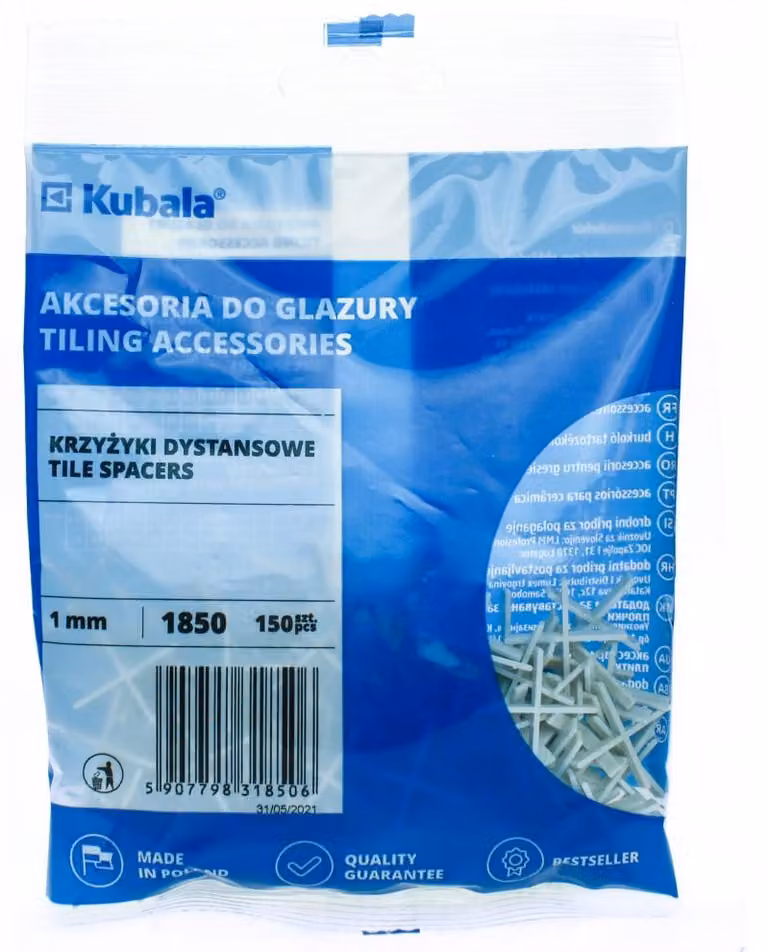 Distanziatore in plastica, 1 mm, 150 pezzi