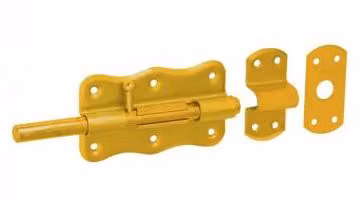 Chiusura a catenaccio con maniglia tonda 120x68mm zincata gialla