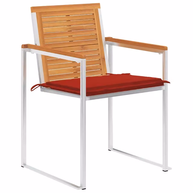 Sedie da Giardino con Cuscini 4 pz in Legno Massello di Acacia 3078476