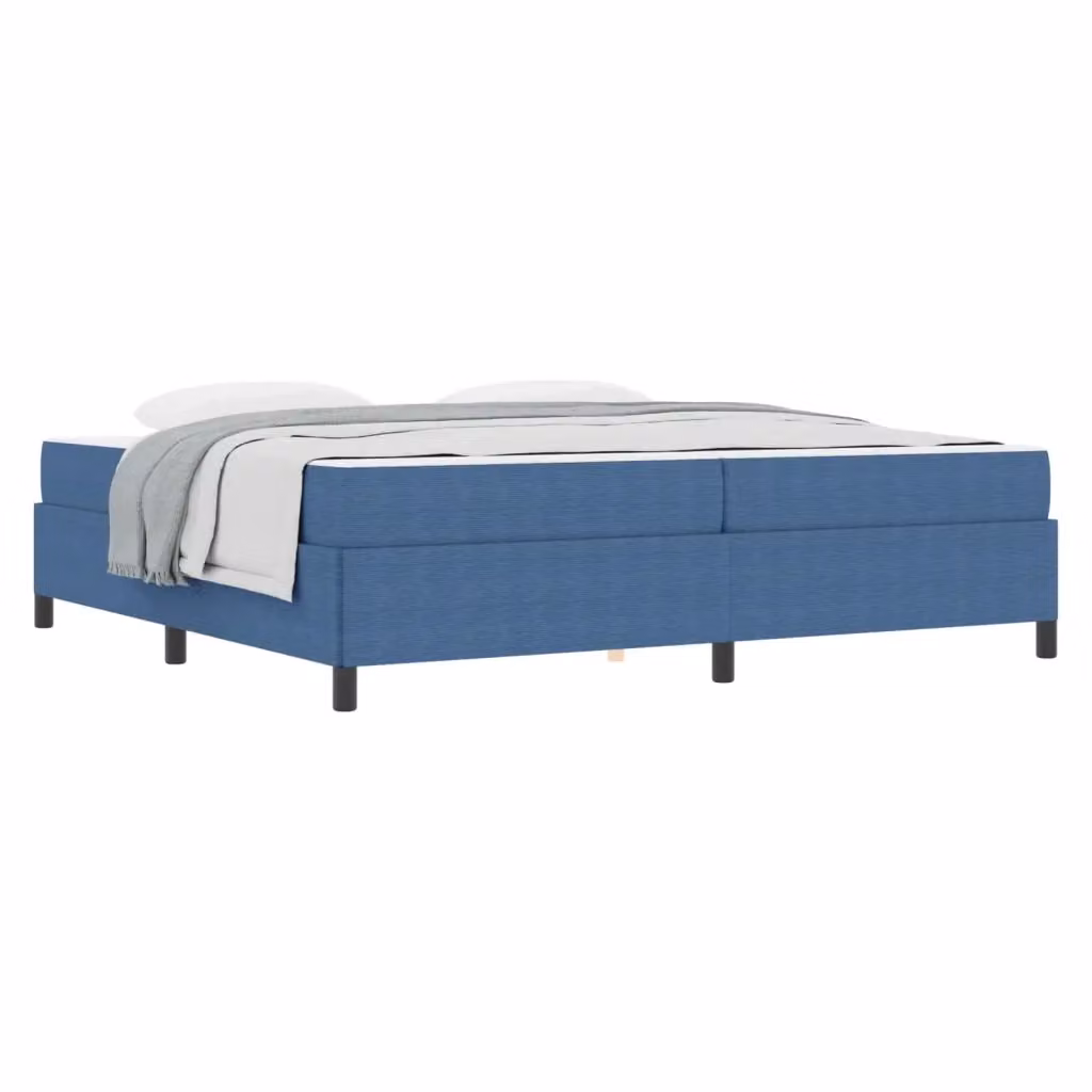 Struttura letto con materasso vidaXL in tessuto blu e bianco, L/P/H: 200 x 200 x 280 cm – 2