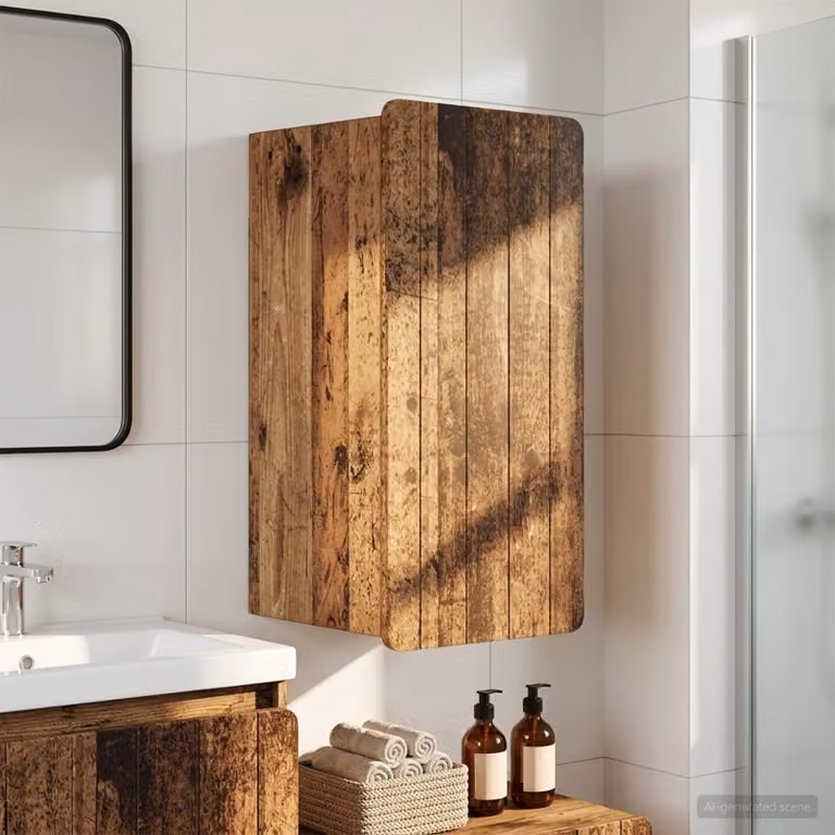 Armadio da bagno a muro vidaXL ZWOLLE in legno marrone, L 30 cm x P 31 cm x H 63 cm