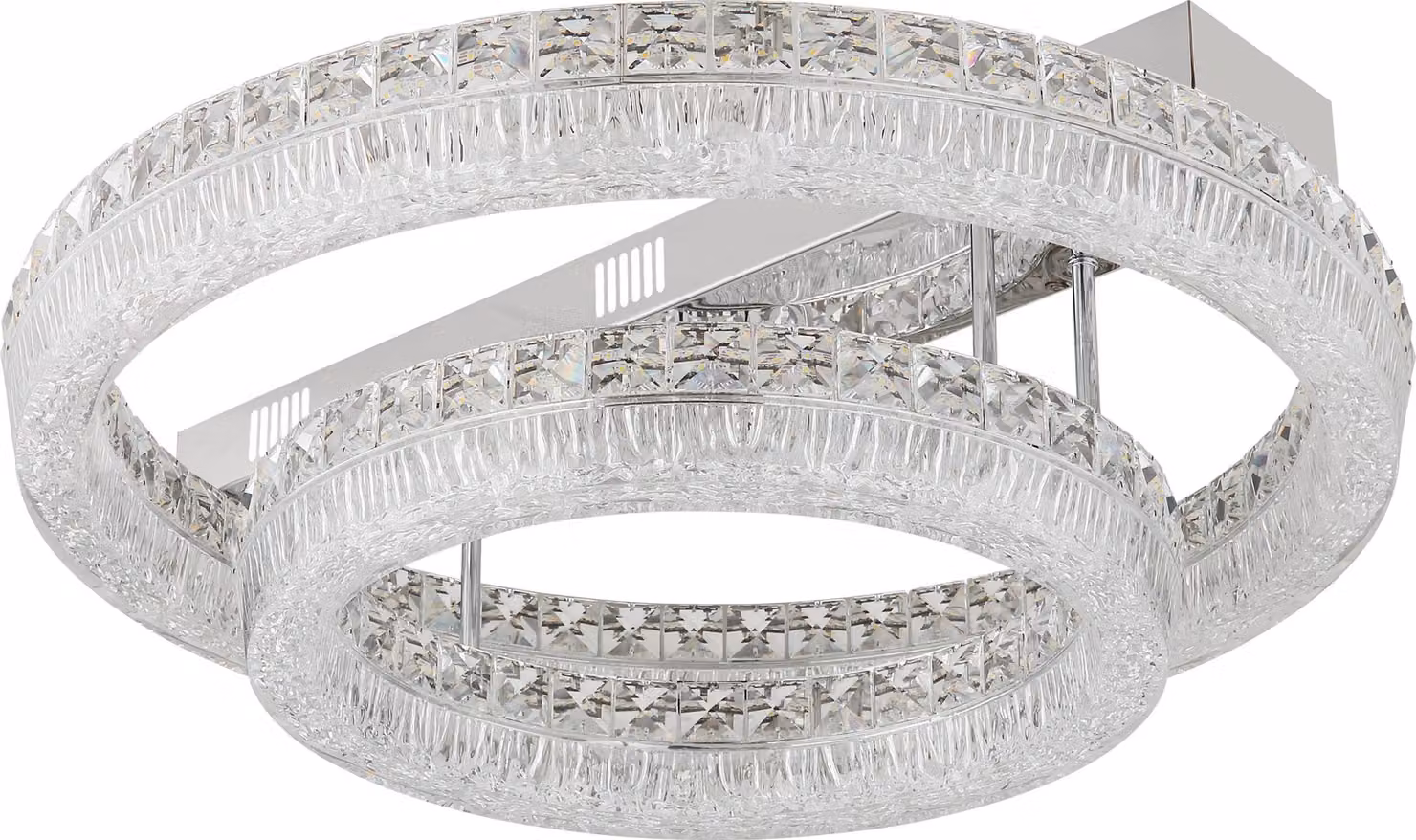 Plafoniera a LED, cromata, telecomando, cambiacolori, H 23 cm