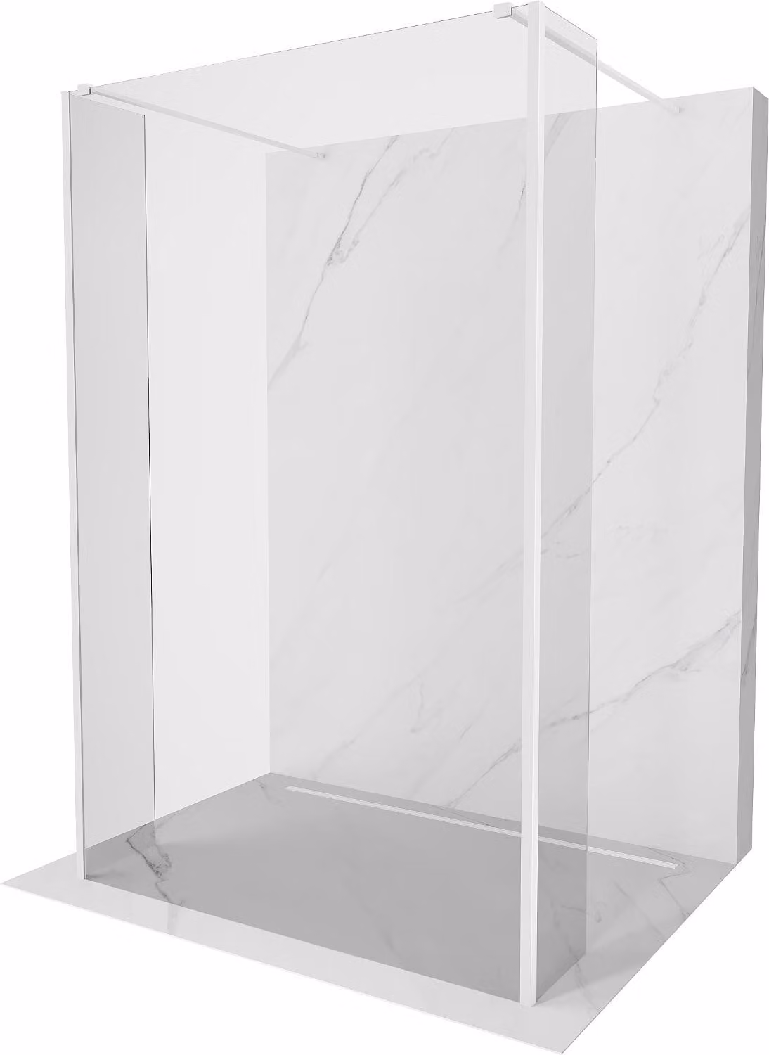 Mexen Kioto parete doccia indipendente 150 x 30 x 30 cm, trasparente, bianca - 800-150-030-222-20-00-030