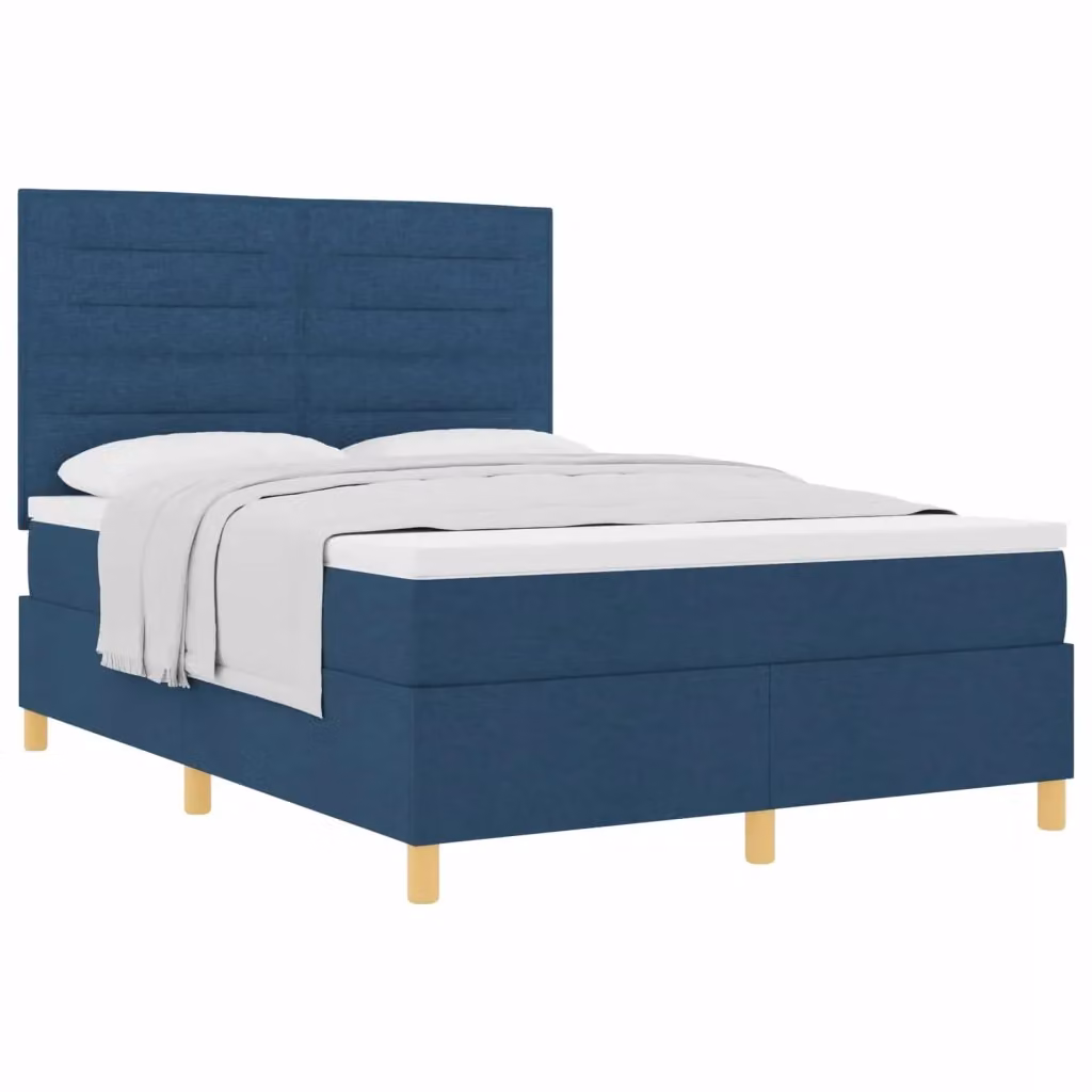 Letto a molle con testiera vidaXL in tessuto blu L: 160 cm, P: 200 cm – 2