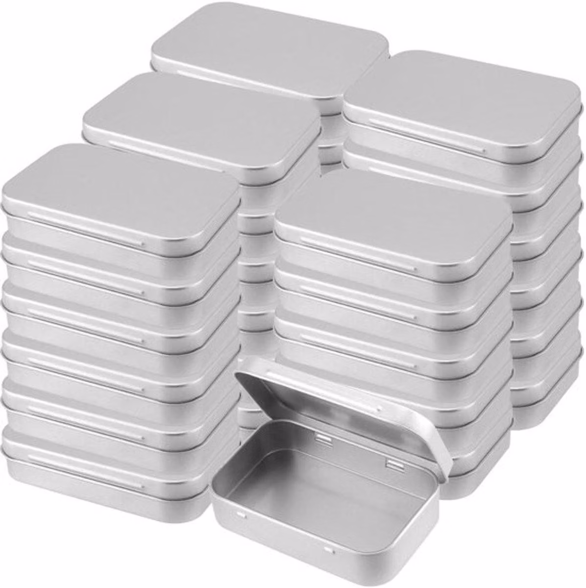 30 pezzi - Contenitore in acciaio inossidabile con coperchio - Mini scatola - Resistente - Coperchio con cerniera, pratico