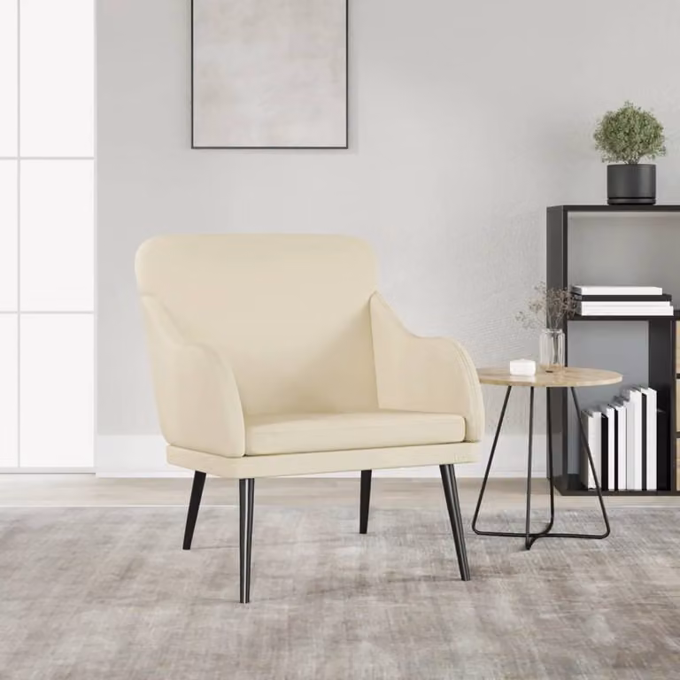The Living Store Poltrona Crema 63x76x80 cm Pelle artificiale