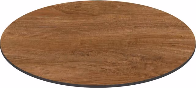 Oviala - Piano tavolo da giardino rotondo in HPL 70 cm rovere scuro