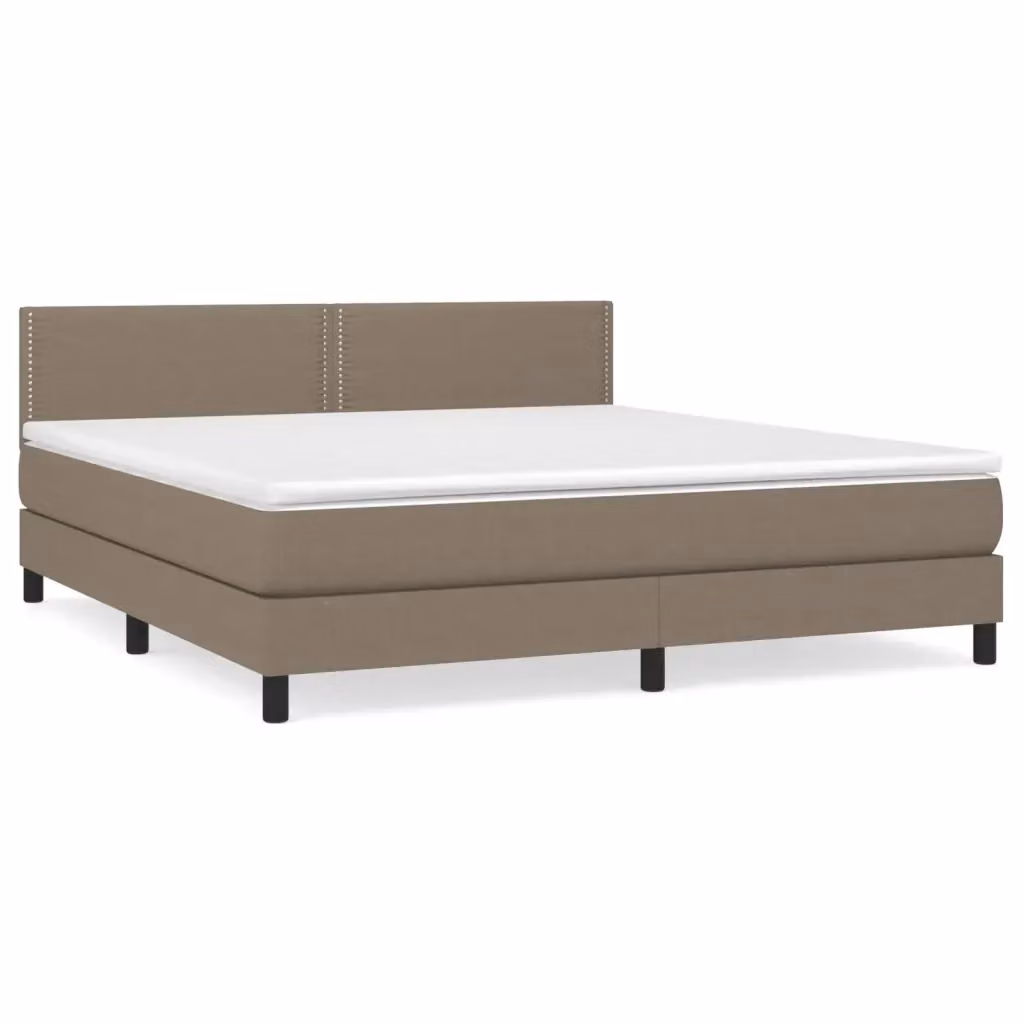 vidaXL Giroletto a Molle con Materasso Ibrido in Tessuto, L/P: 180 x 200 cm – 2