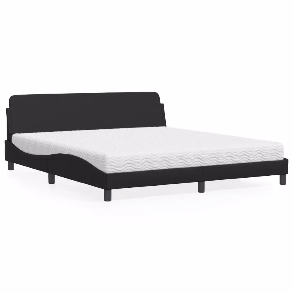 Letto con Materasso Dover vidaXL in Similpelle Nero L/P/H: 218 x 180 x 74,5 cm – 1