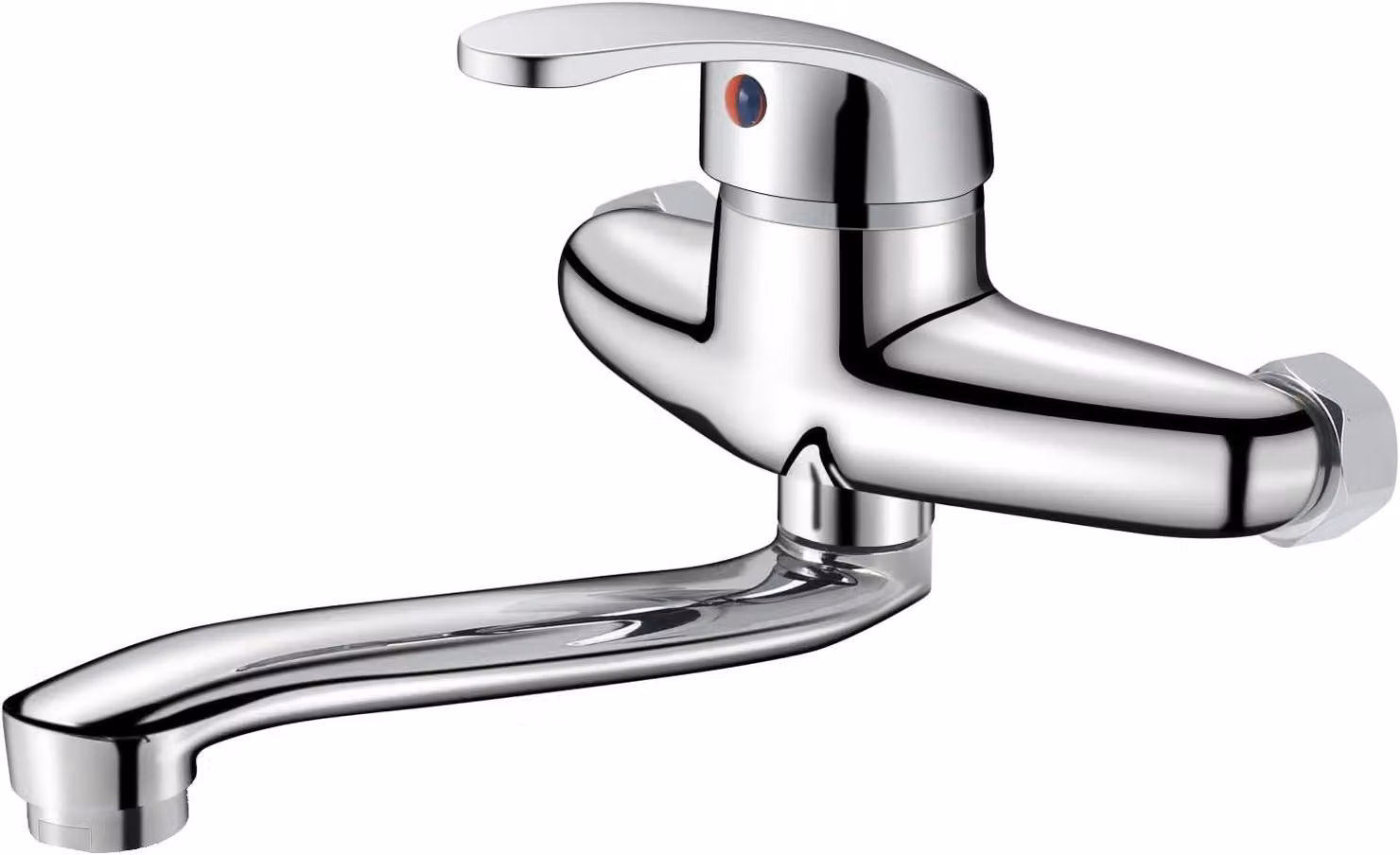 Miscelatore da cucina, 20 cm, montaggio a parete, rotazione a 360°, per cucina