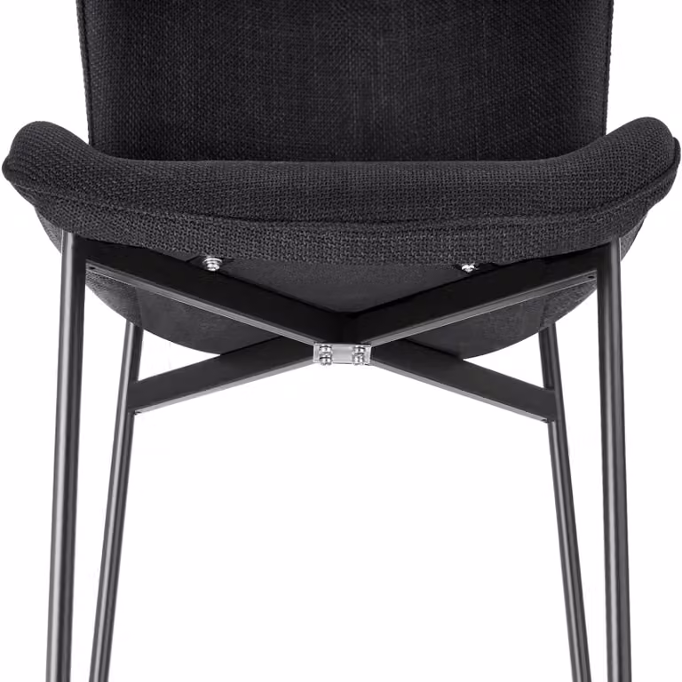 Set di 6 sedie moderne imbottite tectake in tessuto nero per sala da pranzo