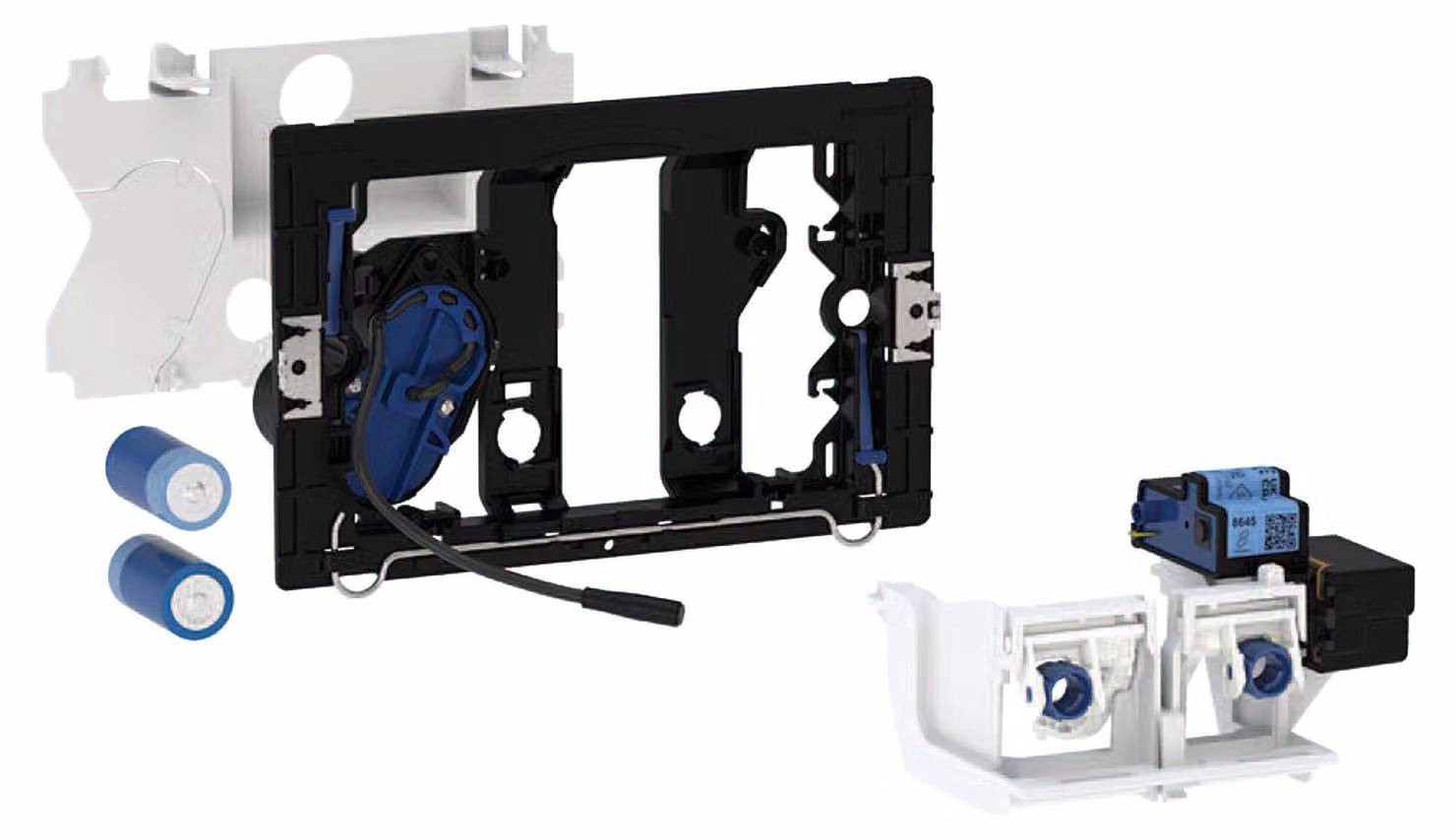 Commande Geberit pour WC avec déclenchement électronique du rinçage, alimentation par pile, pour réservoir de chasse encastré Sigma 12cm, pour commande à distance Bluetooth, 115.704.00.6, 115.704.00.6