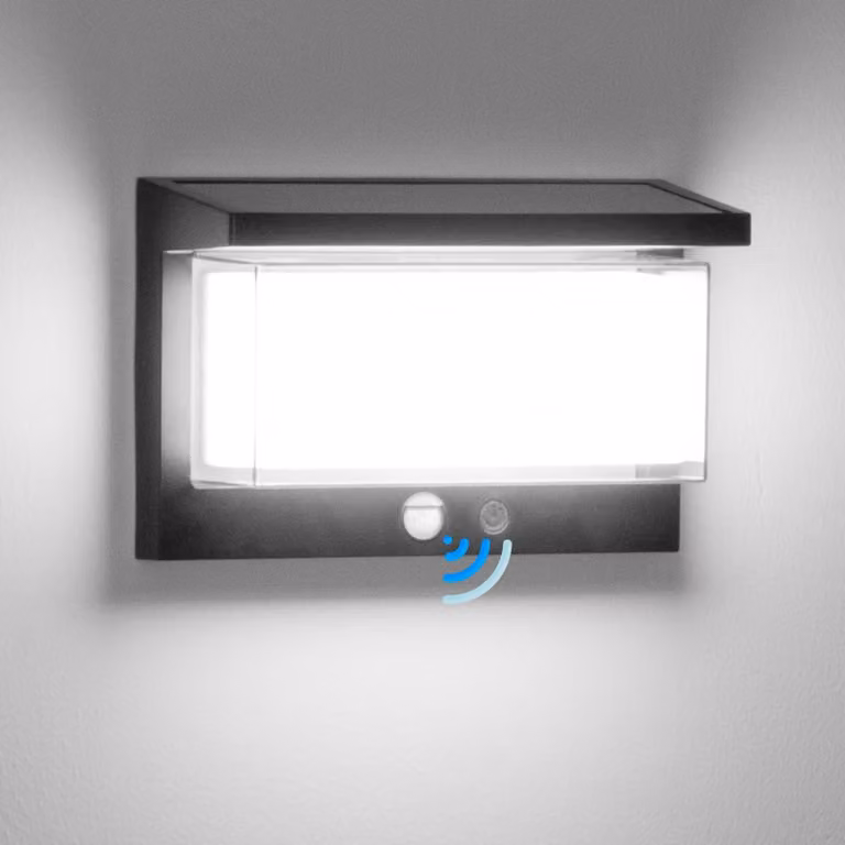 Lampada solare con 72 LED, sensore di movimento, grado di protezione IP65, 4 modalità, 6000 K