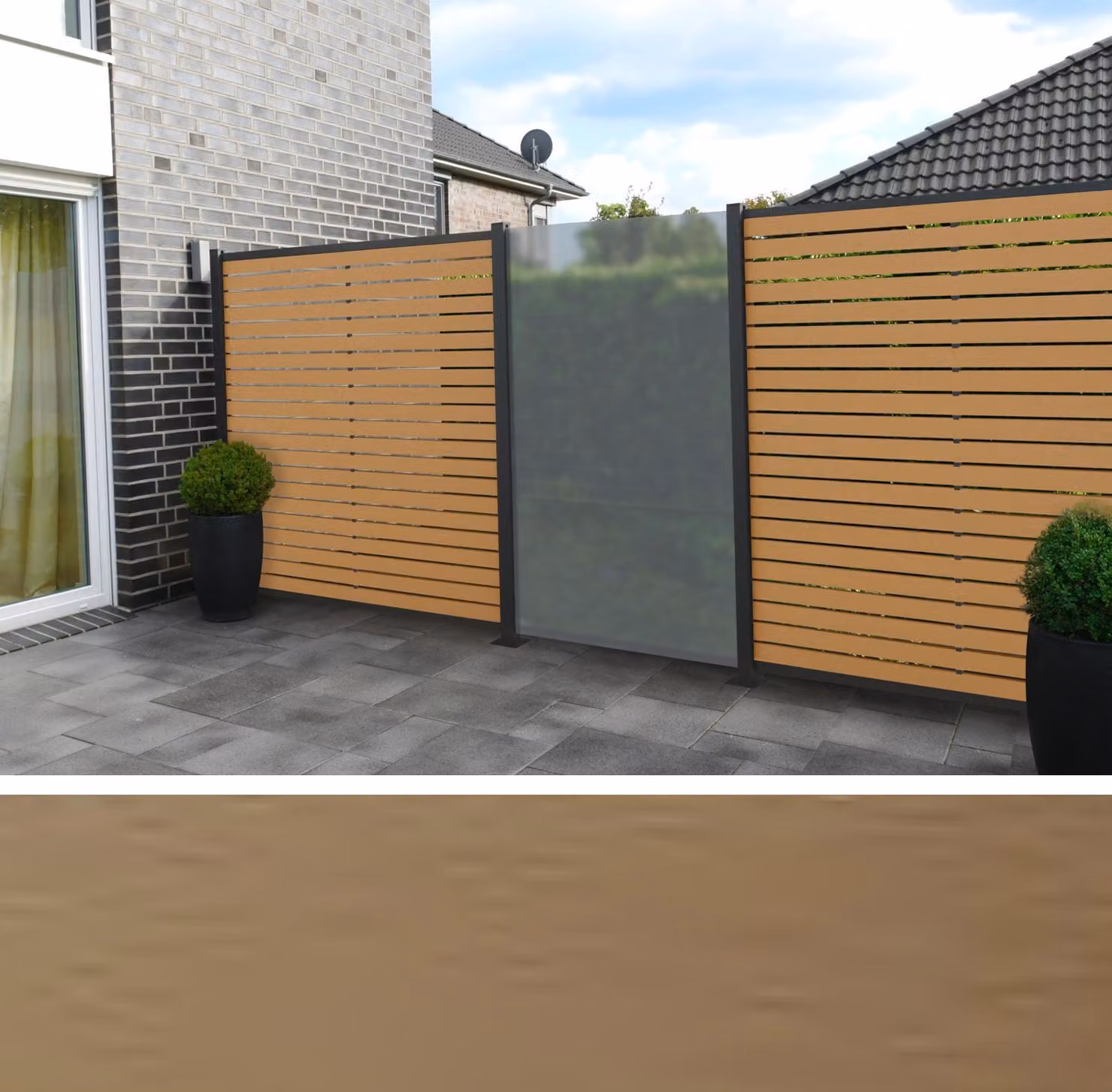 TeJe HANÖ BPC Steckzaun Rhombus-Set 1793 mm Karamel
