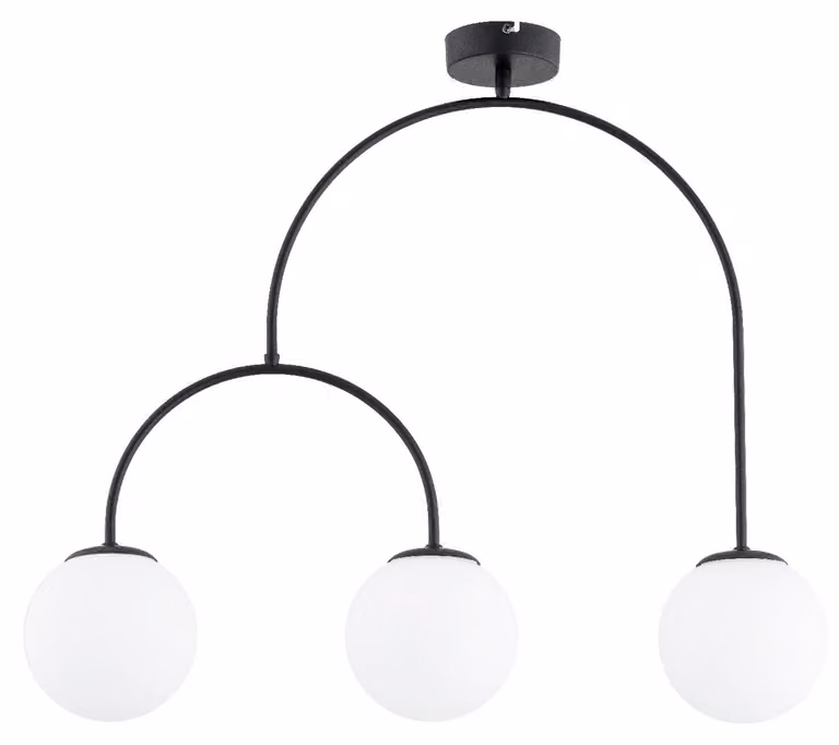 Lampada a sospensione DILAR bianco e nero 3xE14x10W in vetro, dimensioni: 59x15x70 cm, IP20, Alfa