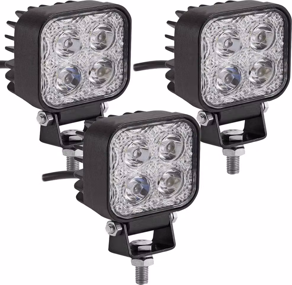 Greenmigo 3X 12W Lampada LED Faro Bianco freddo Luce posteriore LED Faro da lavoro Impermeabile IP67 12V 24V