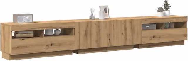 Mobile Porta TV con LED-Mobile per TV-Credenza TV Artigianale 260x35x40 cm Multistrato