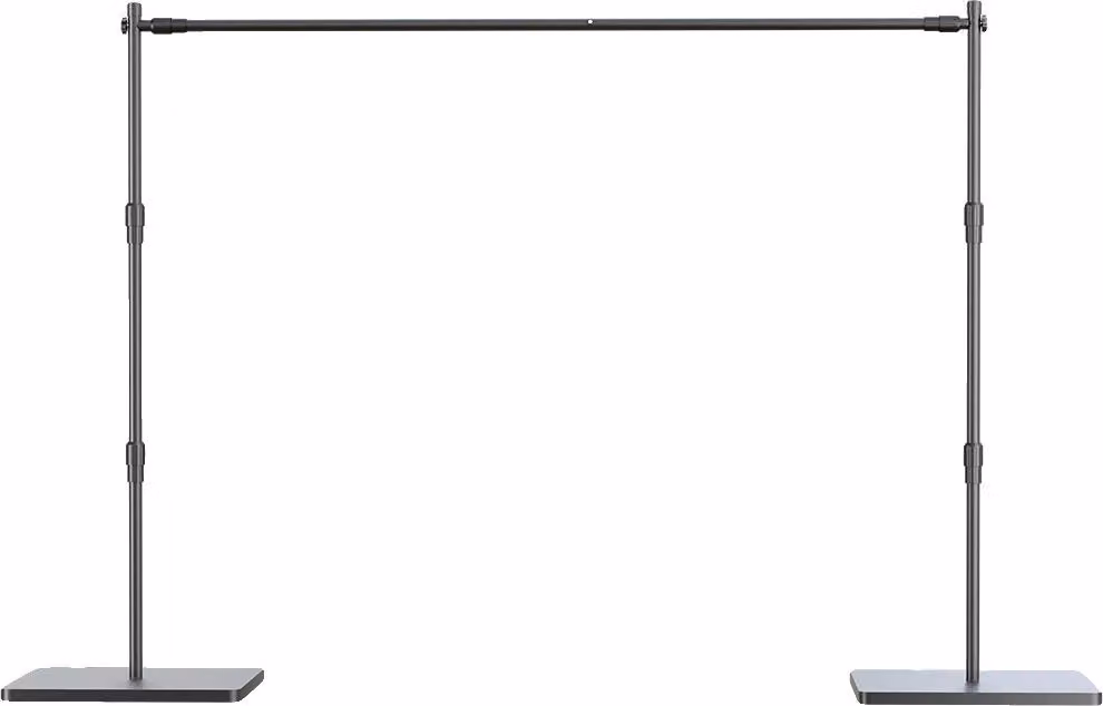 Telaio di supporto dello sfondo, larghezza regolabile, altezze multiple, materiale robusto, tutto nero 2,4x3M