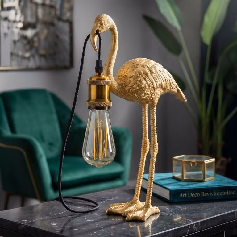 Lampada da tavolo Flamingo di Mauro Ferretti, attacco E27, dimensioni 13x11,5x39,5 cm