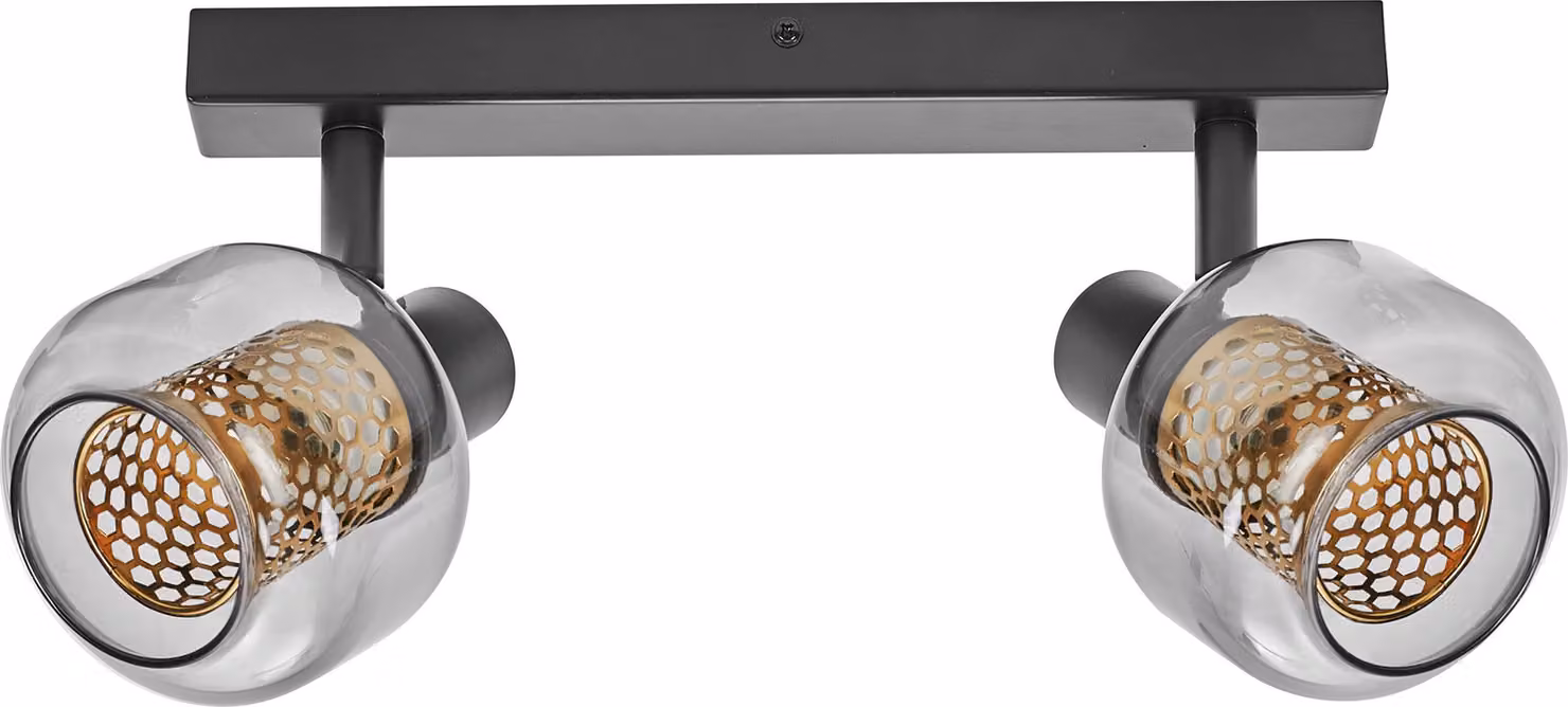 OSRAM DECOR Spot Firefly applique, 2x2,8W, E14, 500lm, 2700K, bianco caldo, dimmerabile, IP20, metallo/vetro, nero, LED incluso e sostituibile