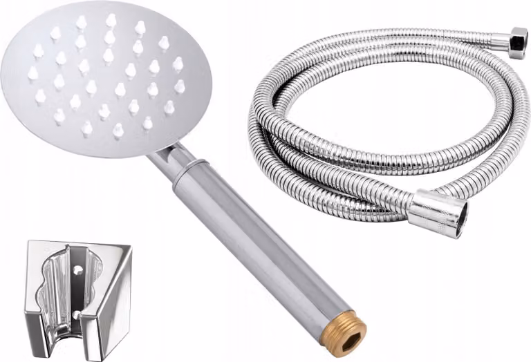 Granitan - Set doccia - Sistema doccia - Anticalcare - Cromo - 150 cm - con doccetta e flessibile - Doccetta a pioggia