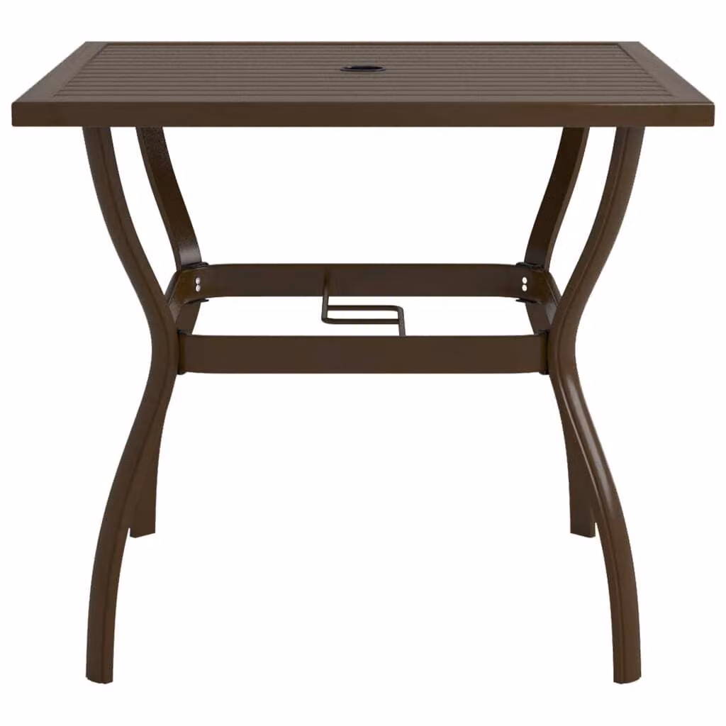 Tavolo da Giardino Marrone 81,5x81,5x72 cm in Acciaio