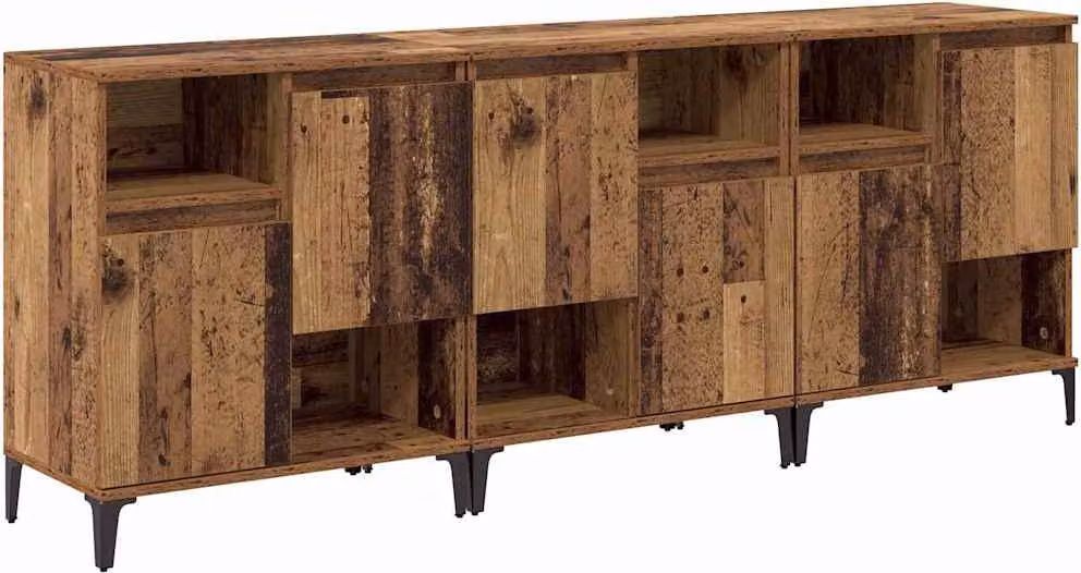 Sideboards 3 pcs Legno vecchio 60 x 35 x 70 cm