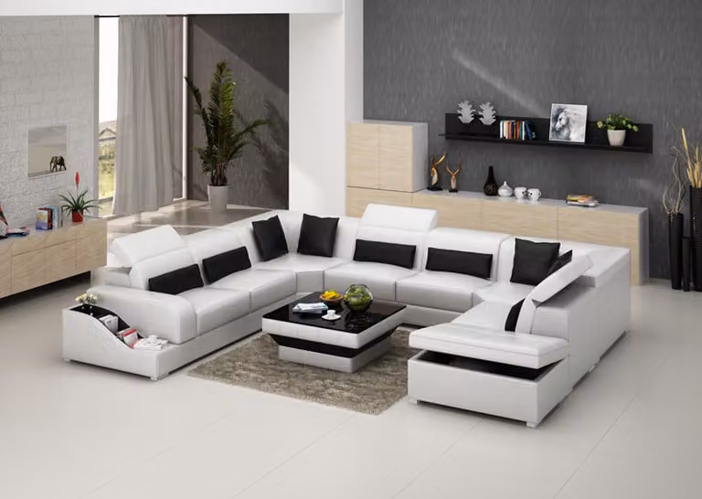 Wohnlandschaft Moderne Ecksofa Couch Polster Eckgarnitur Sofa Eck Garnitur + USB
