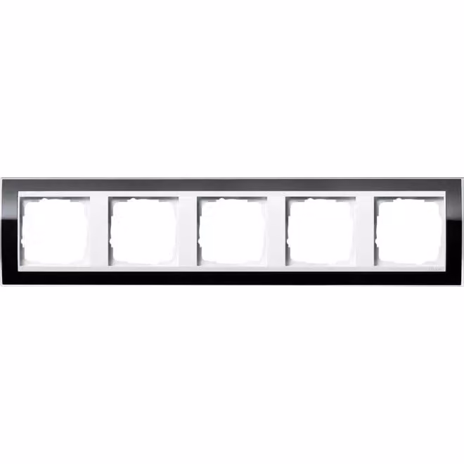Gira 0215733 Cornice di copertura a 5 moduli per bianco puro Gira Event Nero trasparente