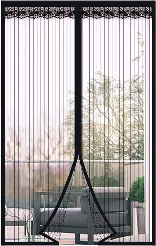 Zanzariera magnetica per balcone, camera da letto, 90x205 cm, nera, anti-zanzare, con rete a maglie ultra-fina, chiusura magnetica, senza necessità di foratura
