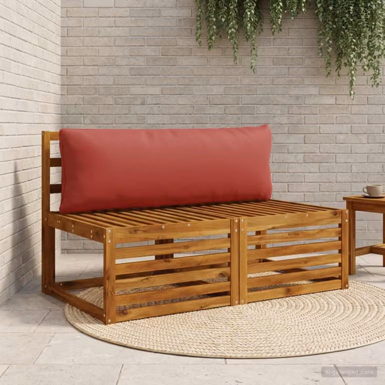 Cuscino per schiena vidaXL PUTTEN in poliestere, colore rosso, forma rettangolare con rivestimento rimovibile e lavabile in lavatrice