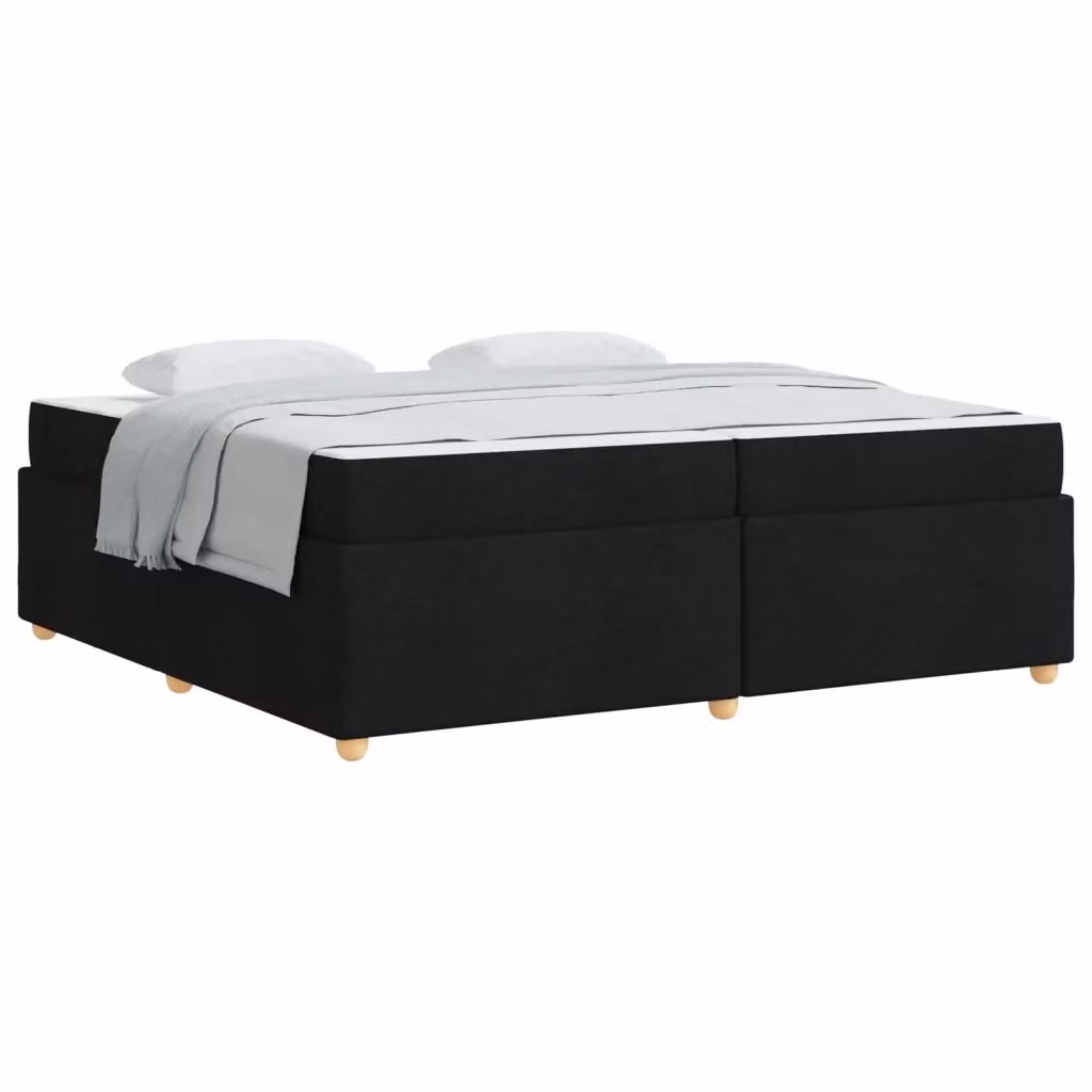 Letto matrimoniale con materasso a molle vidaXL in tessuto nero L/P/H: 200 x 200 x 48 cm – 2