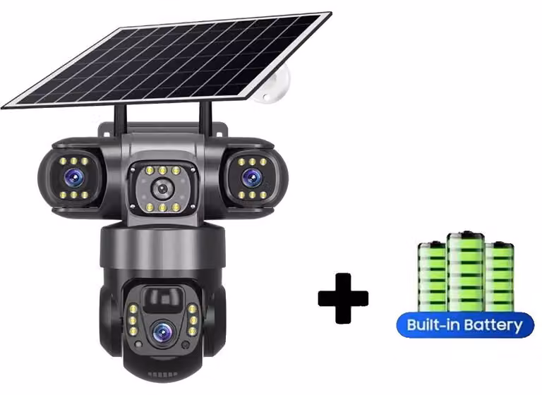 Telecamera IP, 15 MP, alimentata a energia solare, telecamera 4G senza scheda