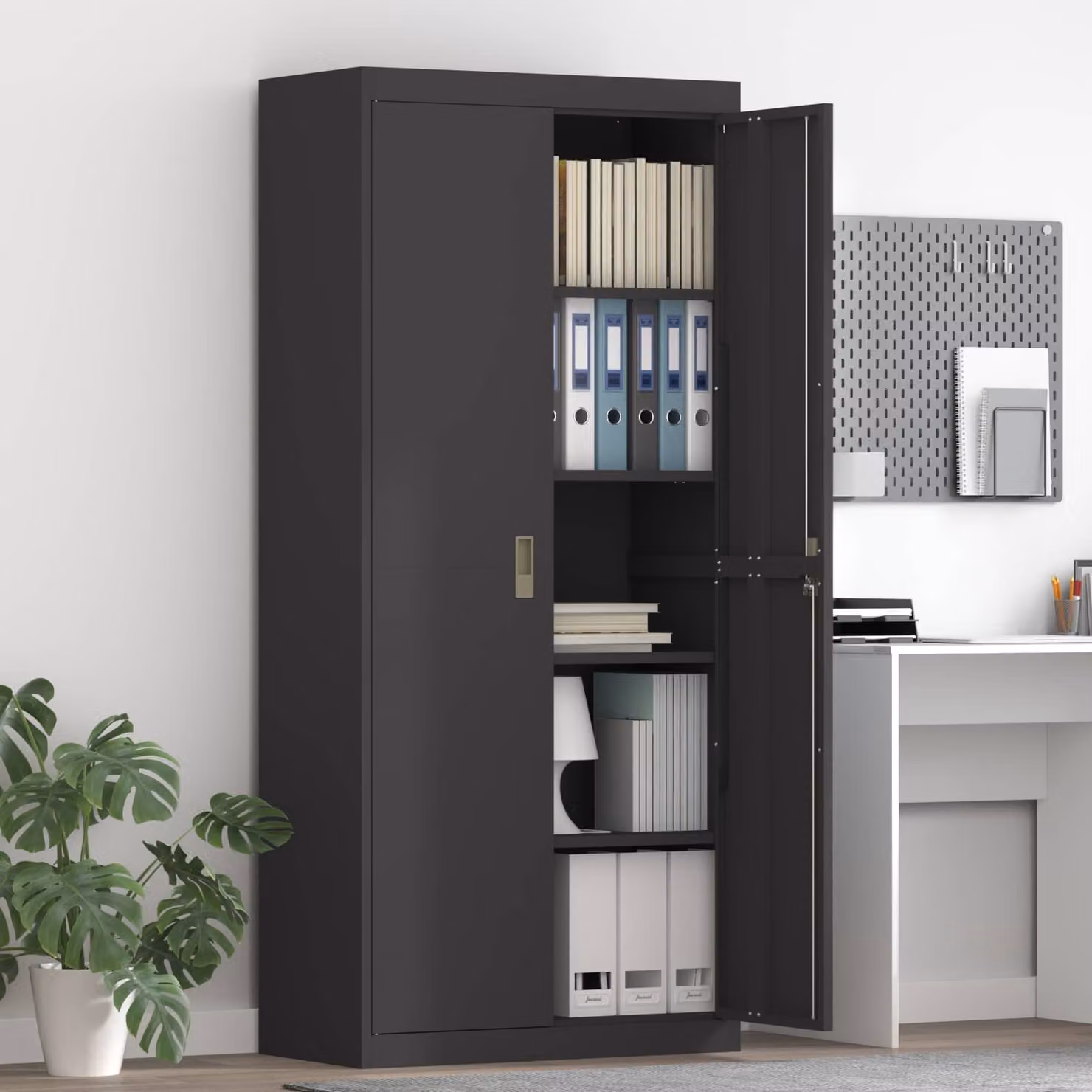 vidaXL Armadio Nero 80 x 40 x 180 cm Acciaio