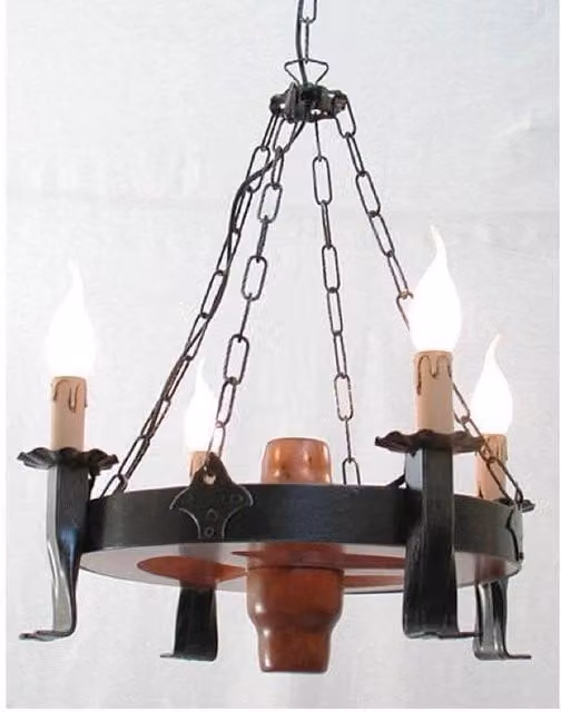 LAMPADARIO 1 LUCE WOOD A MURO LAMPADE LAMPIONE APPLIQUE PLAFONIERA DIAMETRO CM45