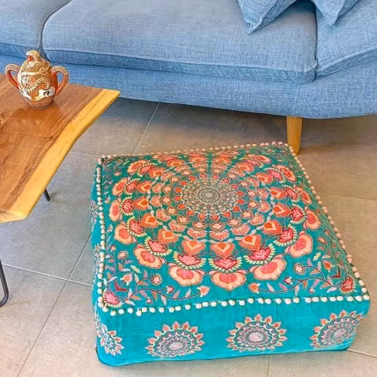 Tappeto Turquesa - Disegno Marocchino - 60 cm di diametro