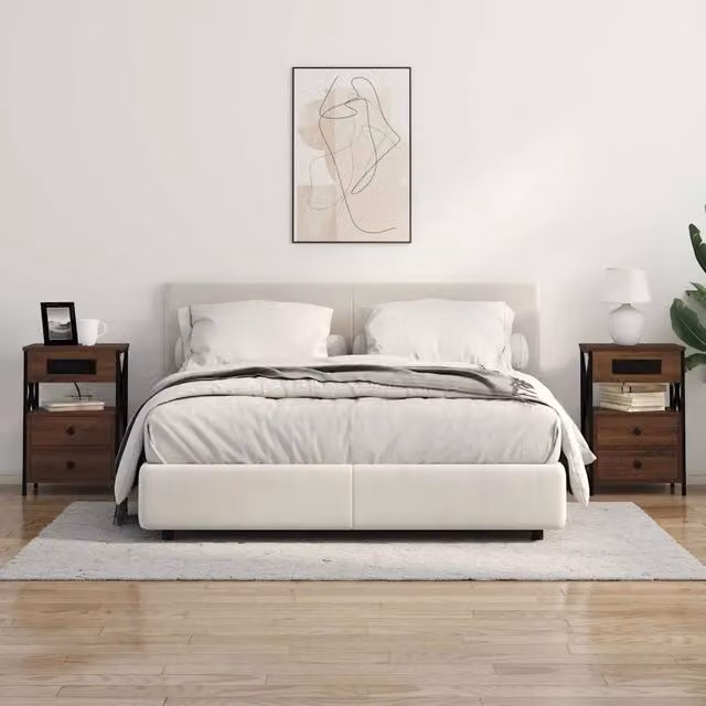 Armadio da Notte 2 pz Rovere Marrone 40 x 31 x 60 cm 859469