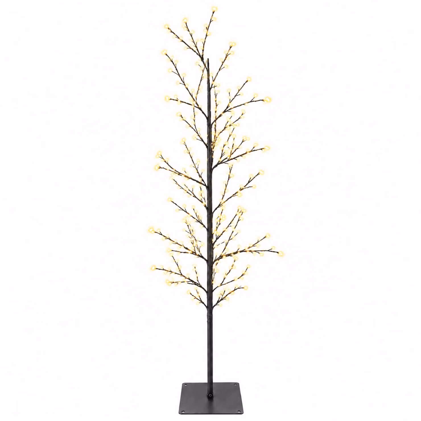 vidaXL Albero di Natale a betulla Nero 150 cm Acciaio 360 LED