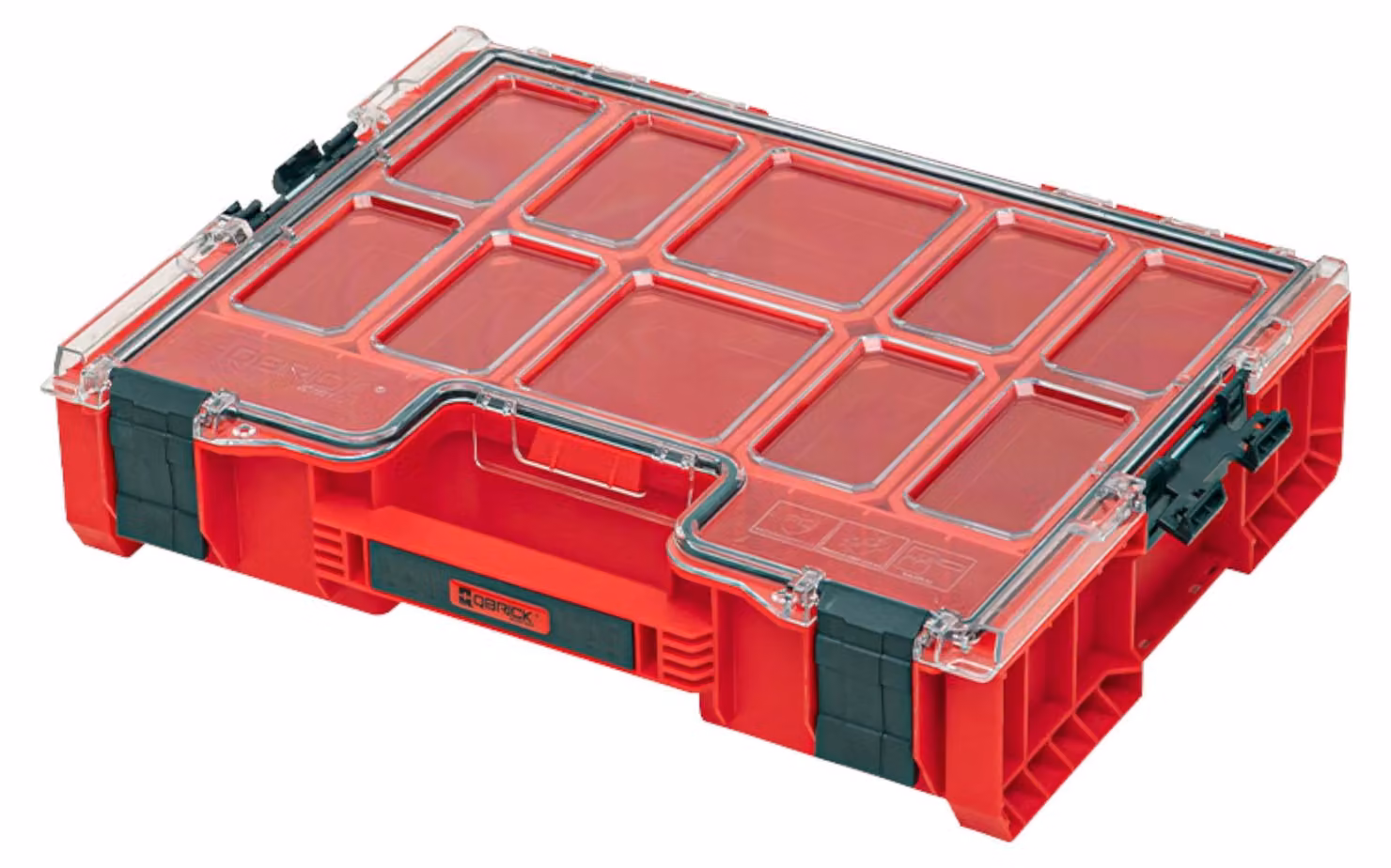 Qbrick System PRO Organiser 300 RED ULTRA HD impilabile 452 x 358 x 110 mm 9 l IP54 con 8 inserti