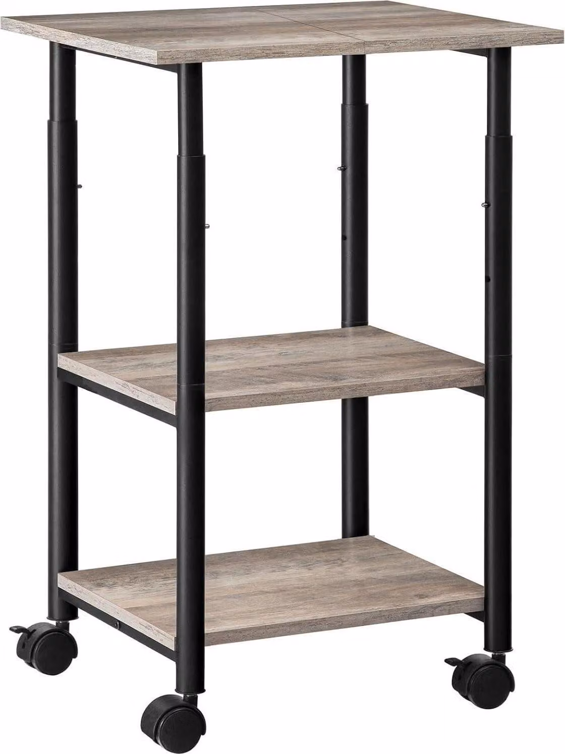 Tavolo per stampanti HOOBRO con ruote bloccabili, 3 livelli, regolabile in altezza, 48,5 x 40 x 67 cm