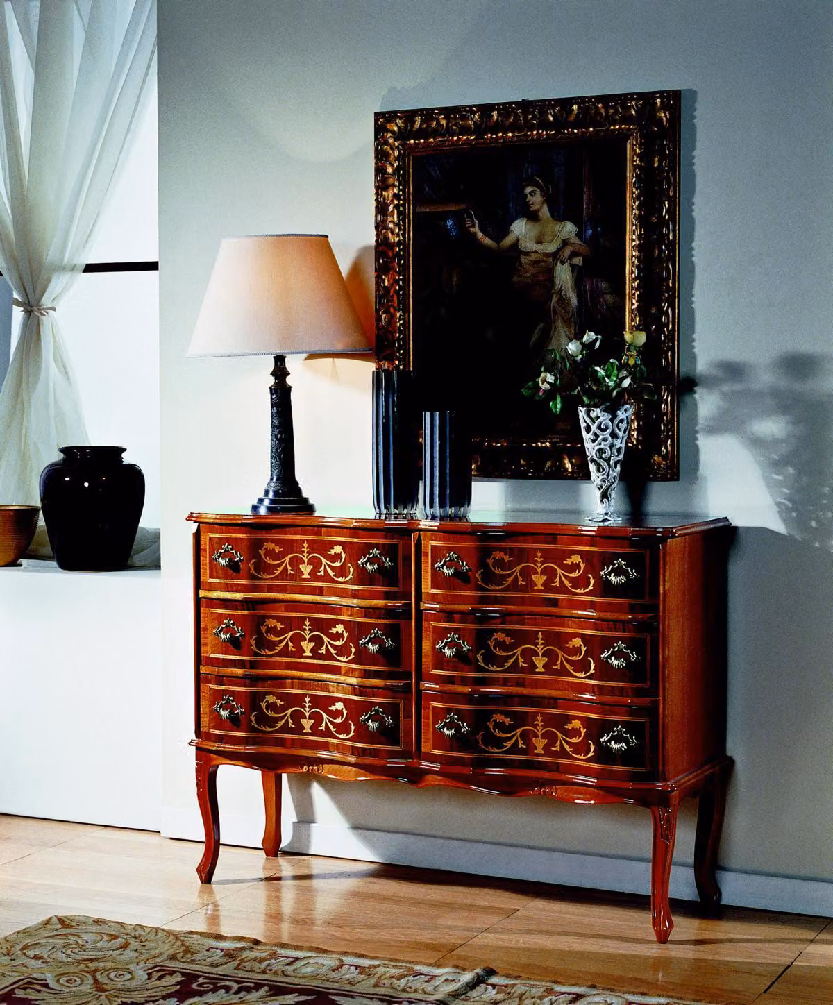 Italienische Stil Möbel Kommode Schränke Design Kommoden Luxus Sideboard Glas