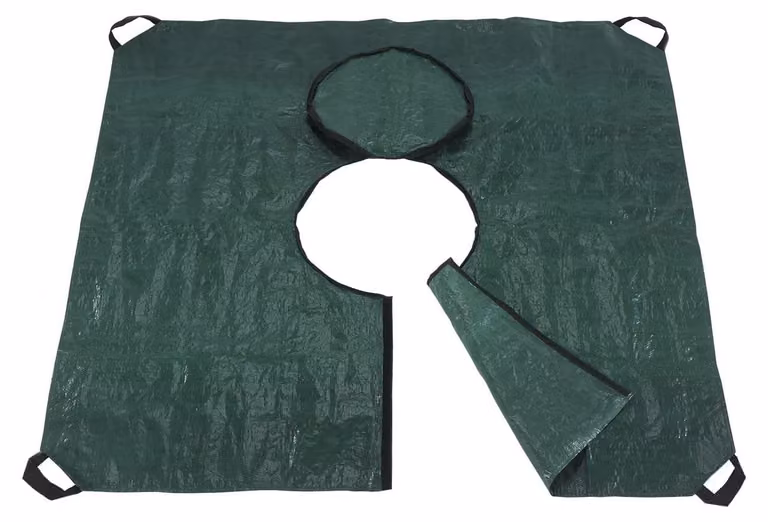 Omgoods - Telo multifunzione - con chiusura a strappo/cerniera - in polietilene - 145 x 145 cm - verde - ideale per giardino/balcone - Telo per esterni