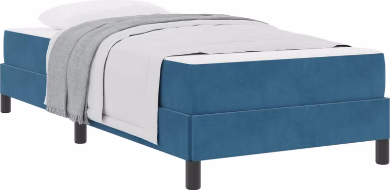 Letto a molle con materasso Blu Scuro 100 x 200 cm Tessuto