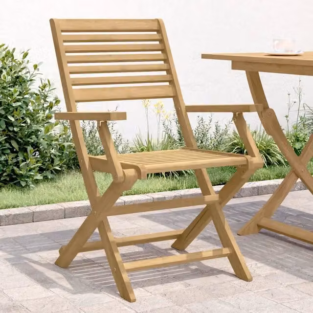 Sedie Pieghevoli 2pz 54,5x61,5x86,5 cm Massello Acacia 365737