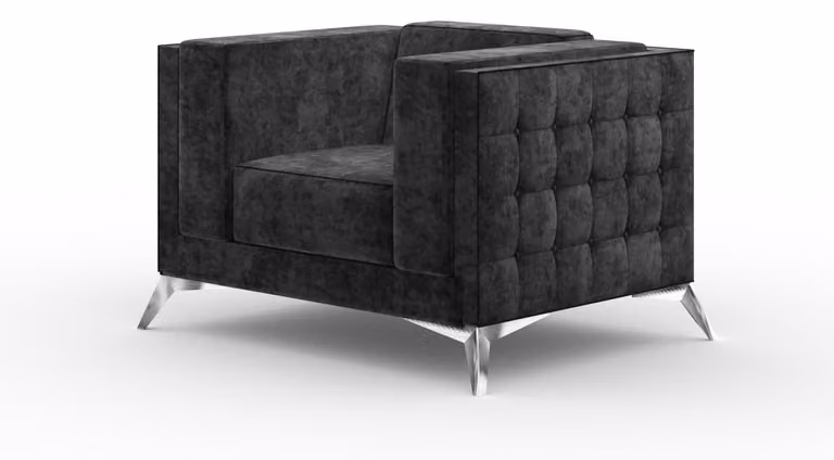 Chesterfield Sessel Couch 1 Sitzer Sofa Textil Stoff Couchen Polster Fernseh