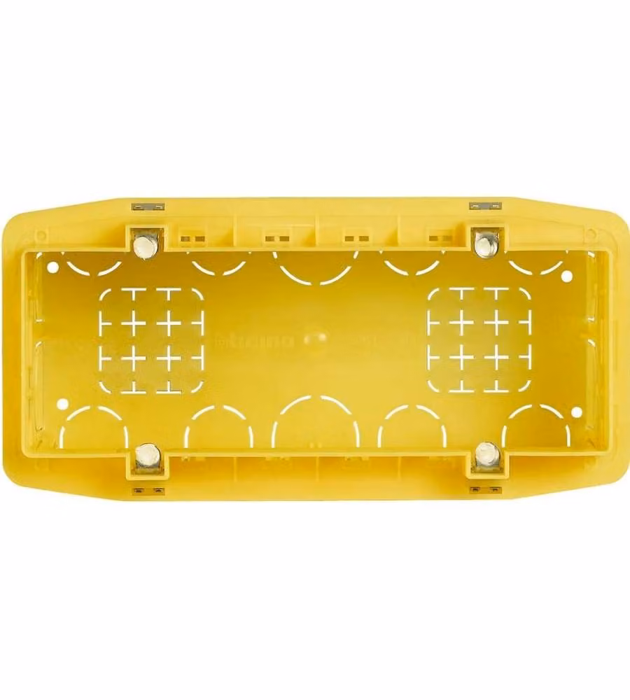 Scatola da incasso Bticino per 6/7 moduli serie civili, Gialla, L: 18,35 cm, P: 9,0 cm, H: 5,35 cm