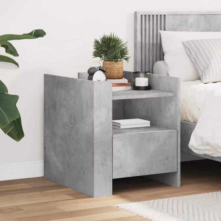 Comodino moderno vidaXL in MDF grigio opaco da appendere a parete
