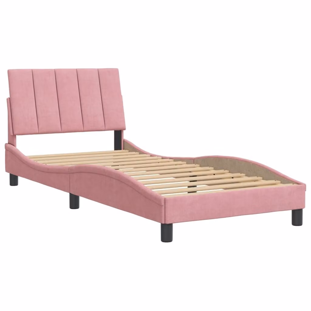 Giroletto senza Materasso Hanko Rosa 80x200 cm in Velluto